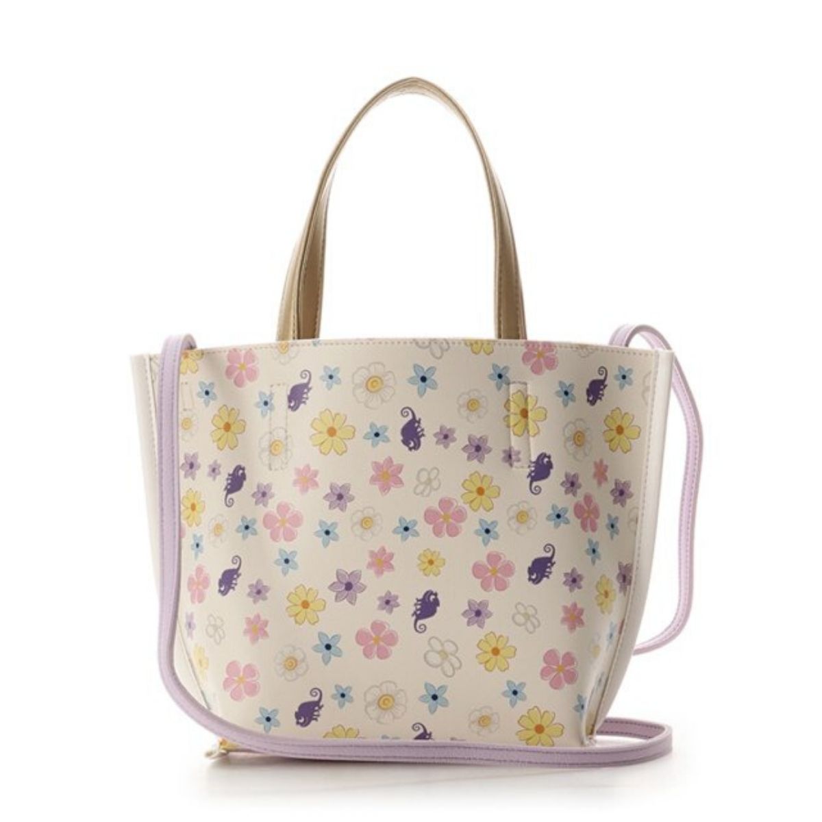 Tangled Rapunzel Flowers and Pascal Lavender Crossbody Bag Seven Season