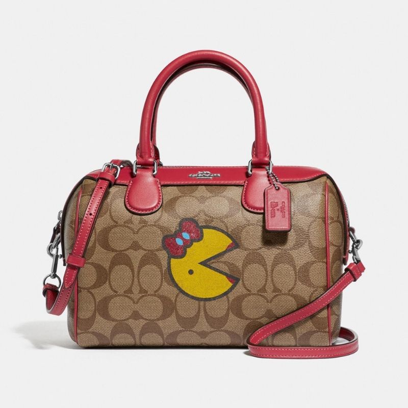 Mini Bennett Satchel in Signature Canvas with Ms. PacMan - Seven Season