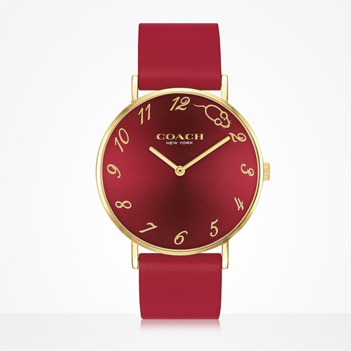 Coach Red Heart Accent Leather Strap Watch Like New Coach 2023 Valentines Day Red Leather Heart | Mercari main image 4