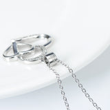 Seven Season Duo Hearts with Pave Cubic Zircon Pendant Necklace