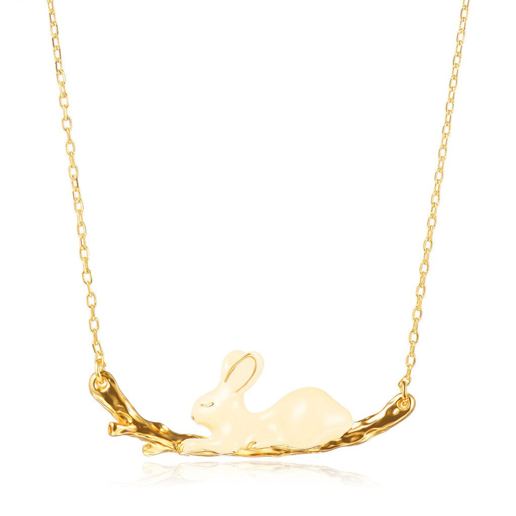 Retro Rabbit Pendant Personality Animal Bunny Clavicle Chain Simple Necklace, Save Money On Temu