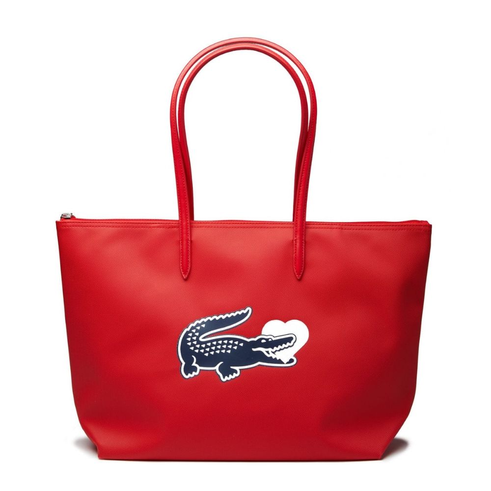 Women s L.12.12 Croc Heart High Risk Red Tote Bag Seven Season