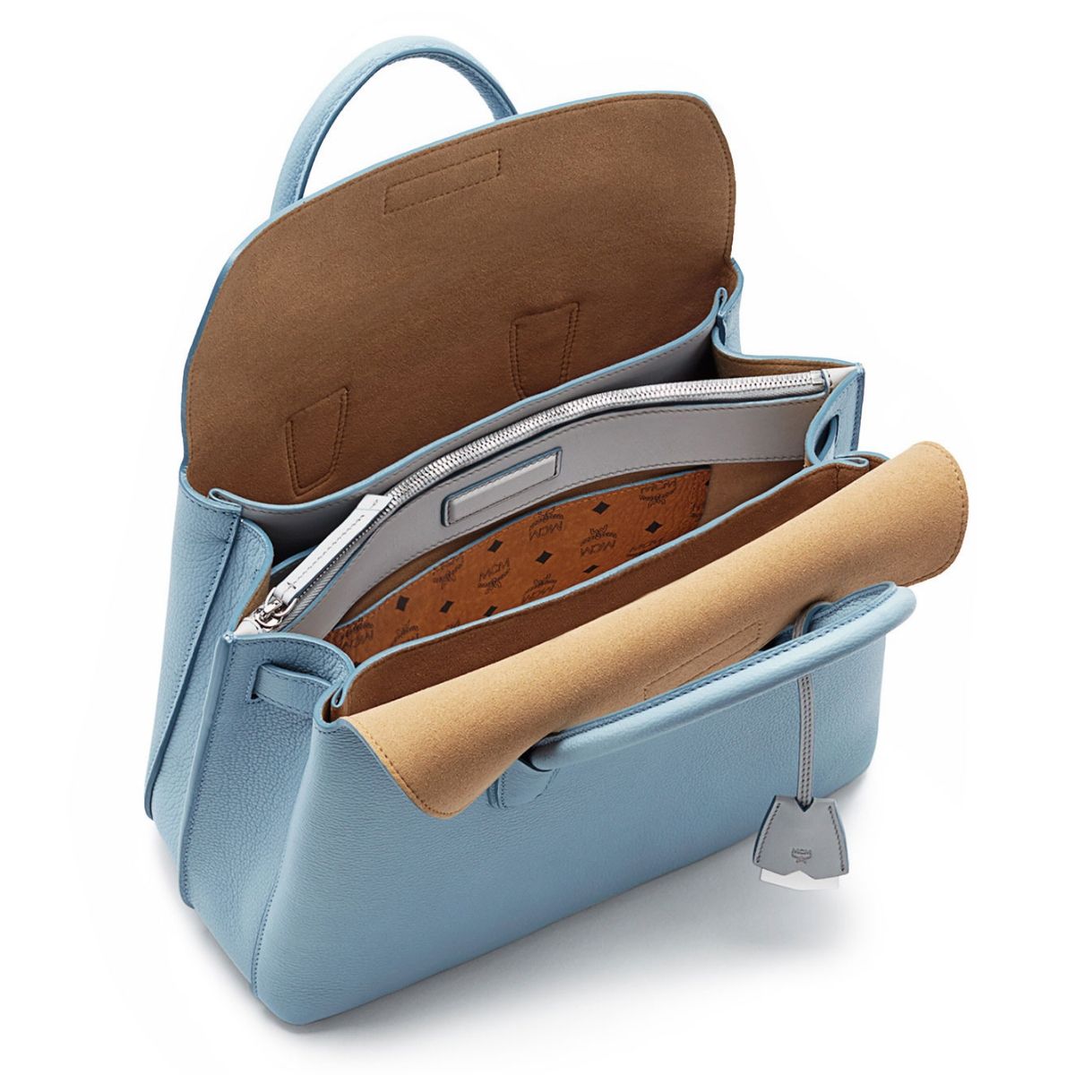 Milla Mini Leather Sky Blue Tote Bag - Seven Season