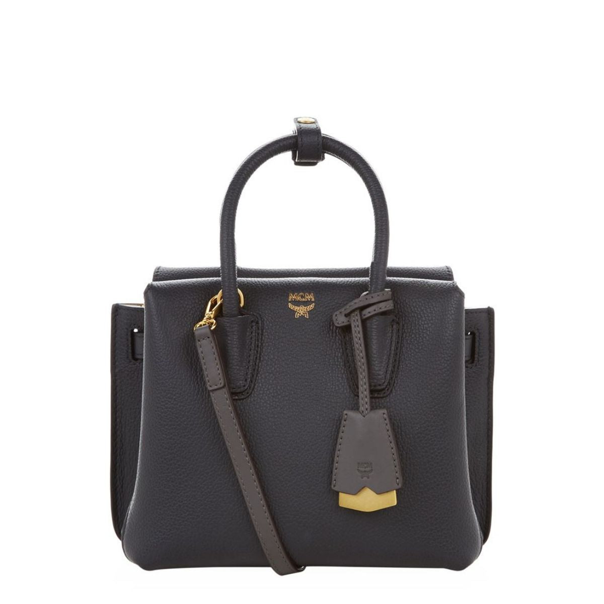 Milla Mini Leather Black Tote Bag