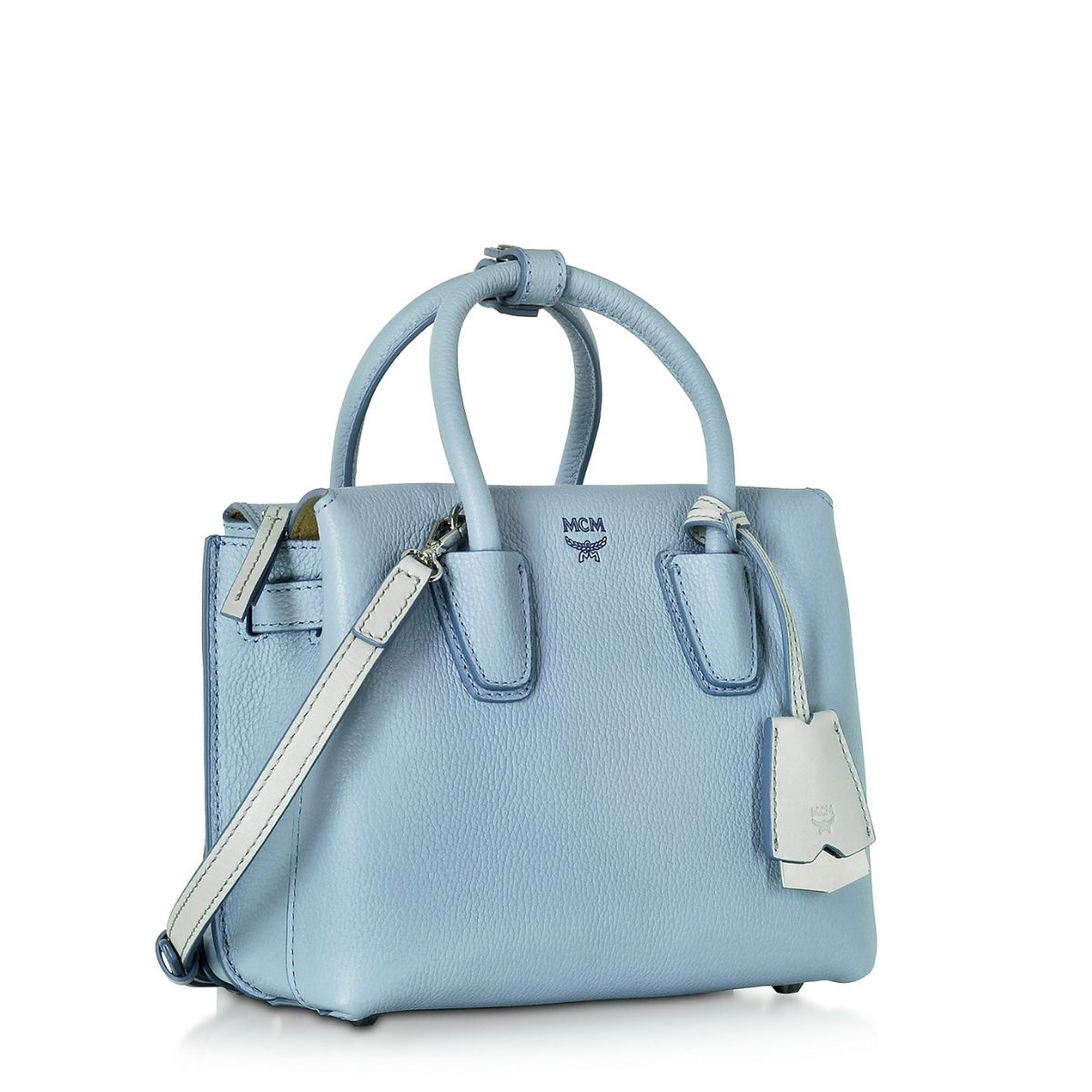 Milla Mini Leather Sky Blue Tote Bag