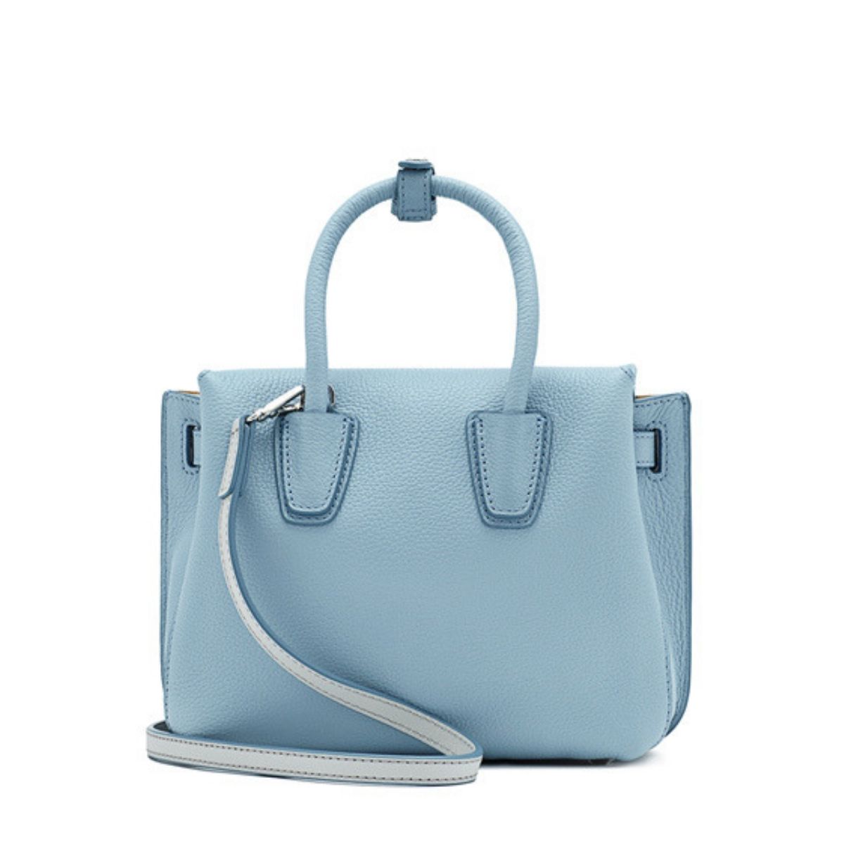 Milla Mini Leather Sky Blue Tote Bag - Seven Season
