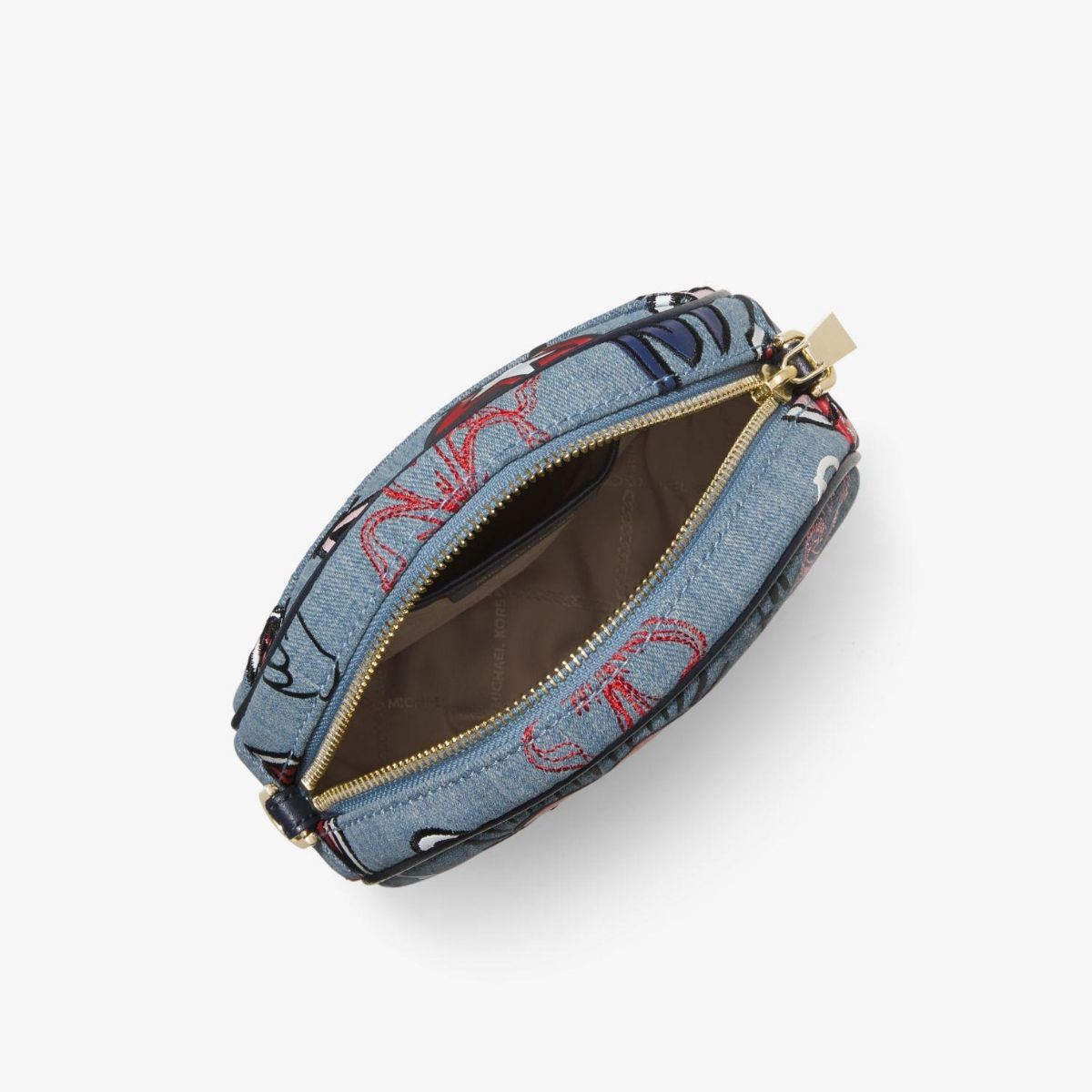 Sloan editor embroidered denim shoulder bag top