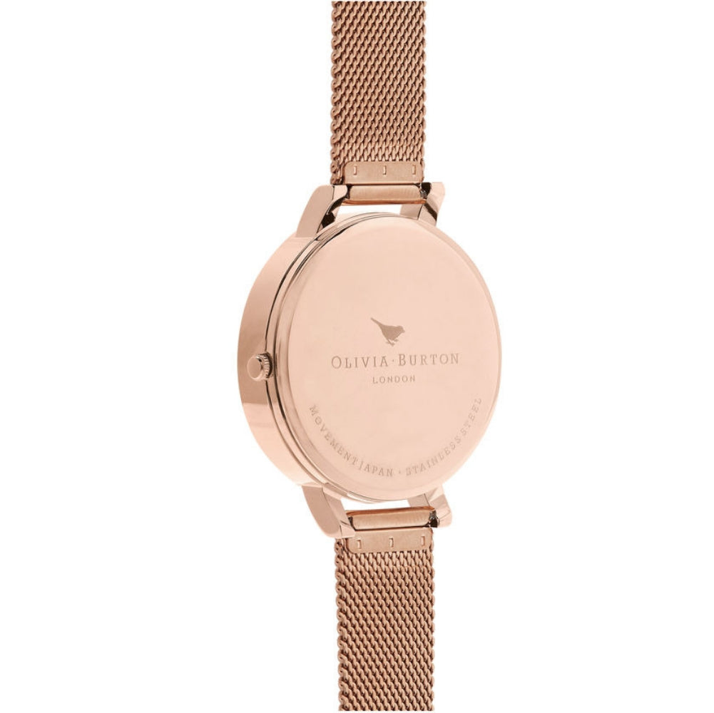 Abstract florals rose outlet gold mesh watch