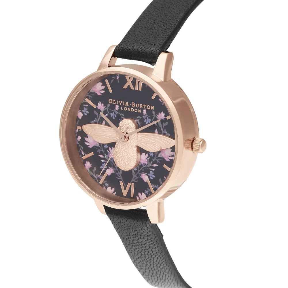 3D Bee Meant to Bee Demi Dial Black and Rose Gold Watch Seven Season