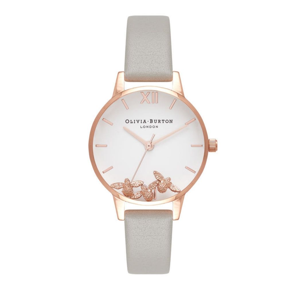 Busy Bees Grey and Rose Gold Watch