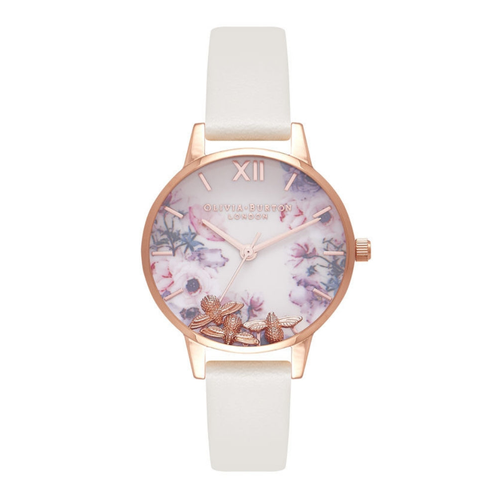 Olivia burton busy new arrivals bees rose gold mesh