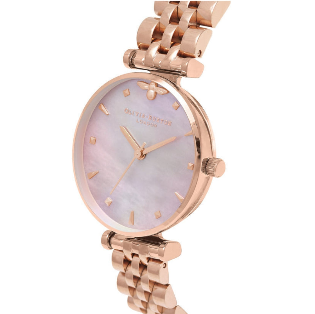 Queen Bee Pink Mother of Pearl Dial Rose Gold Bracelet Watch