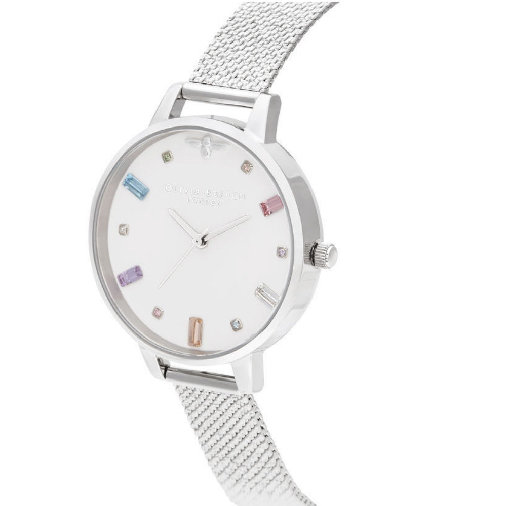 Rainbow bee demi silver boucle mesh online