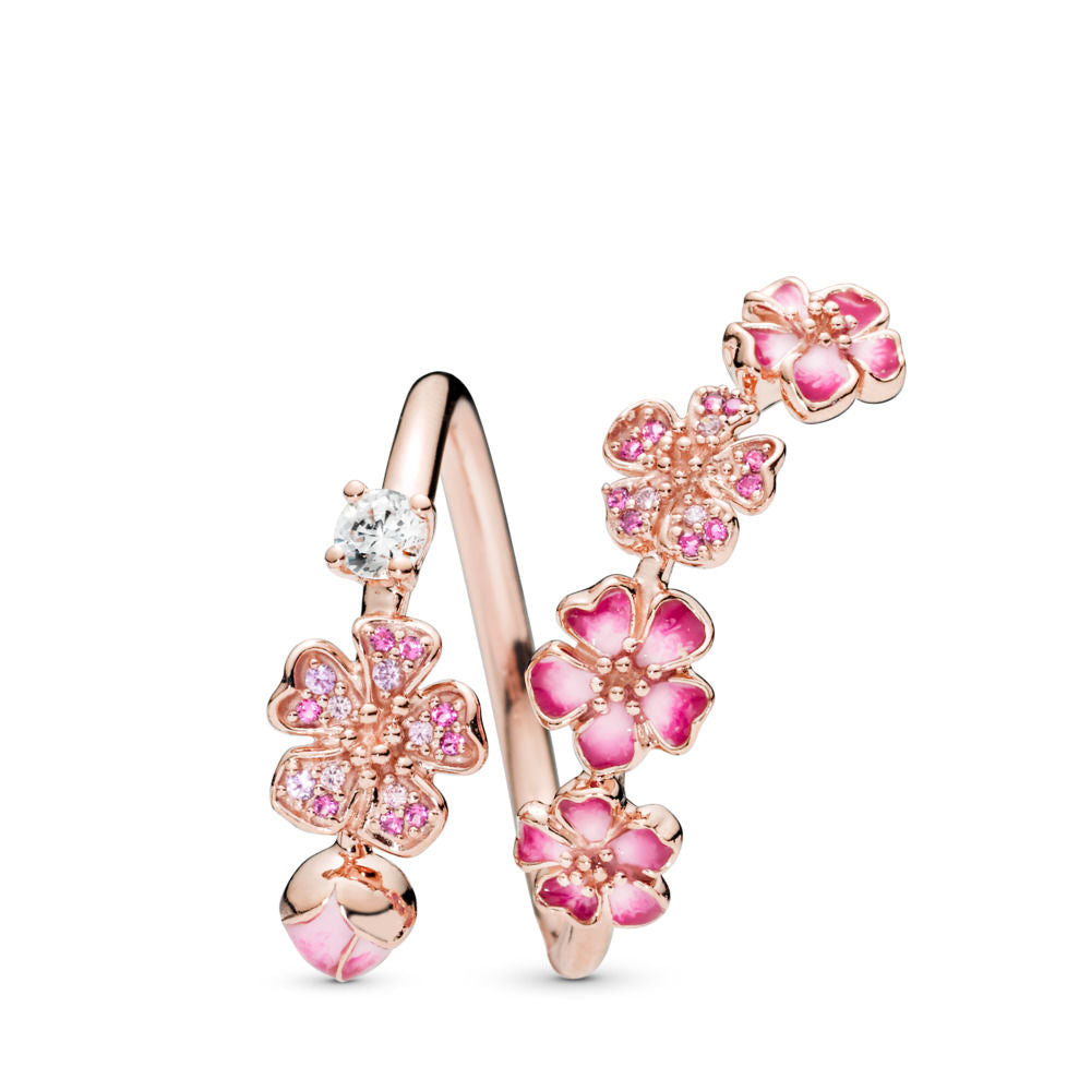 korrelat fjerkræ Underskrift Peach Blossom Flower Branch Ring - Seven Season