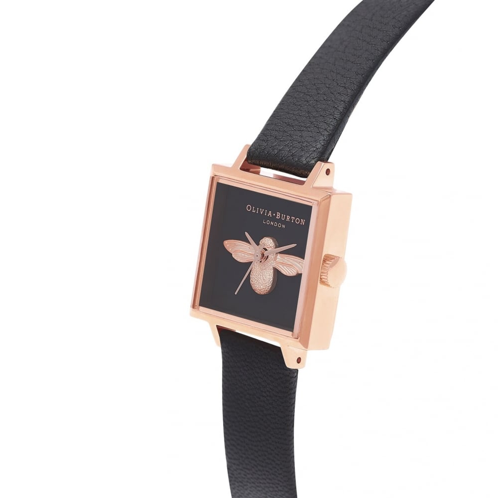 Olivia burton watches black and rose gold discount