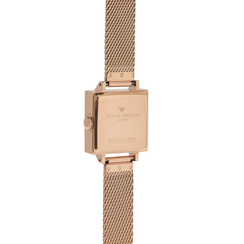3D Bee Square Dial Midnight and Rose Gold Mesh Watch - Seven  display picture 3