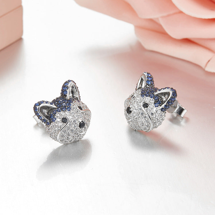 Adorable Puppy Husky Stud Earrings