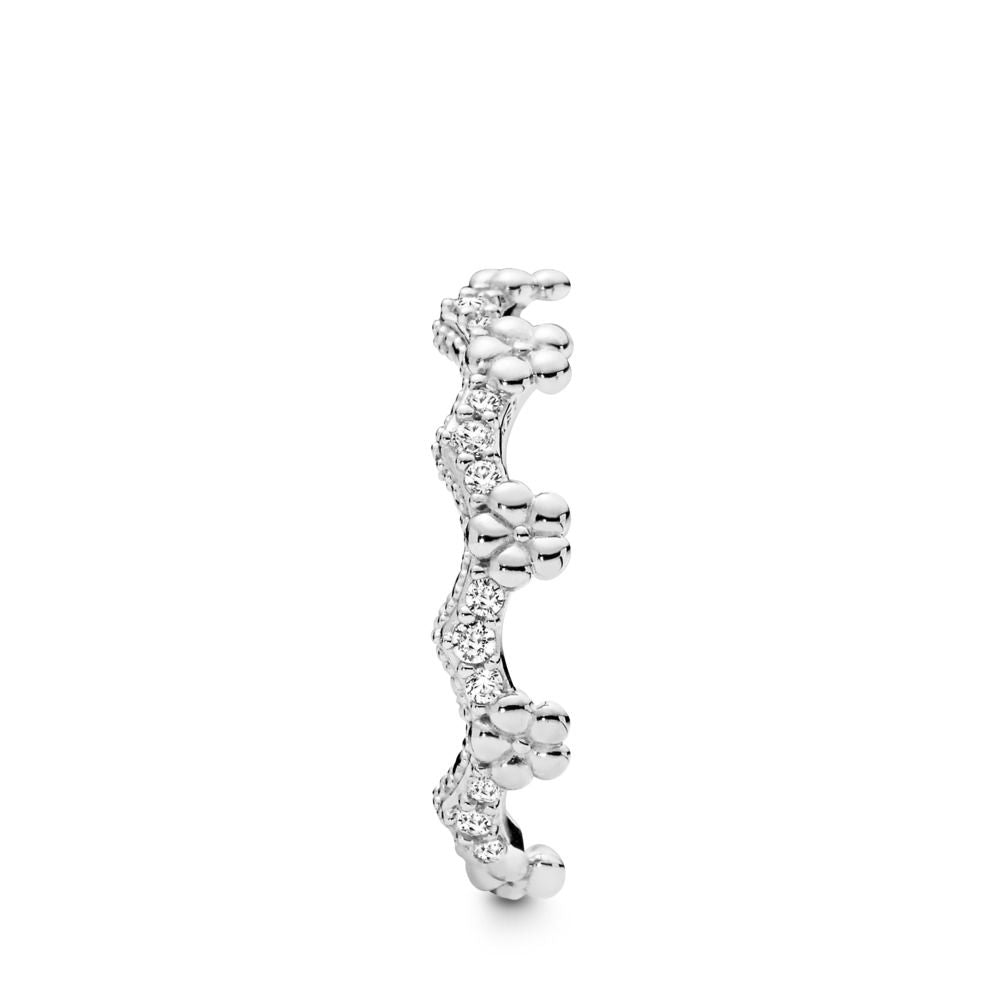 Pandora flower outlet crown ring silver