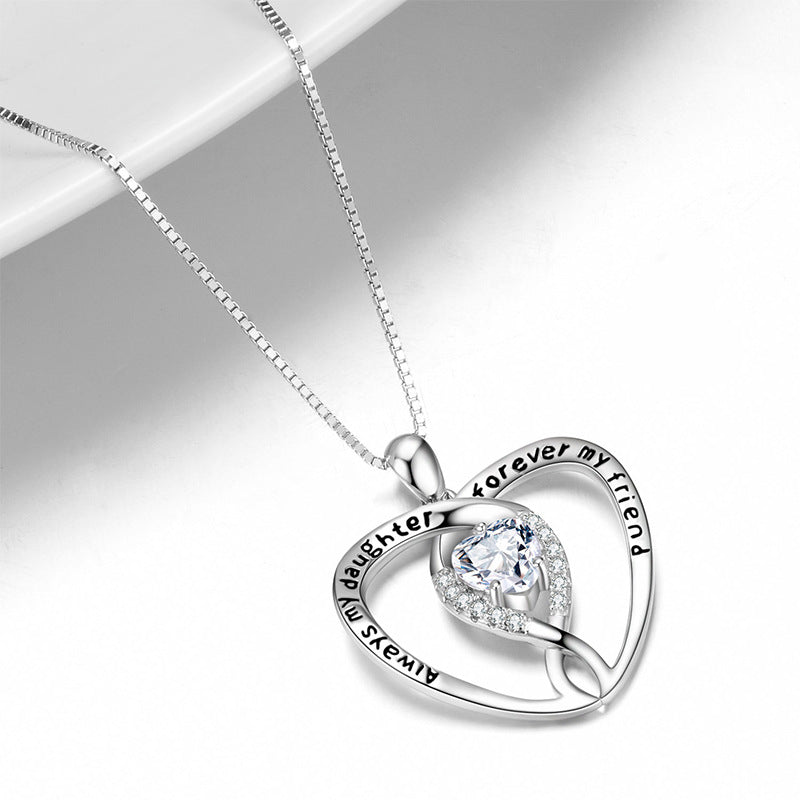 Mom s Love Always My Daughter Forever My Friend Heat Pendant Necklace