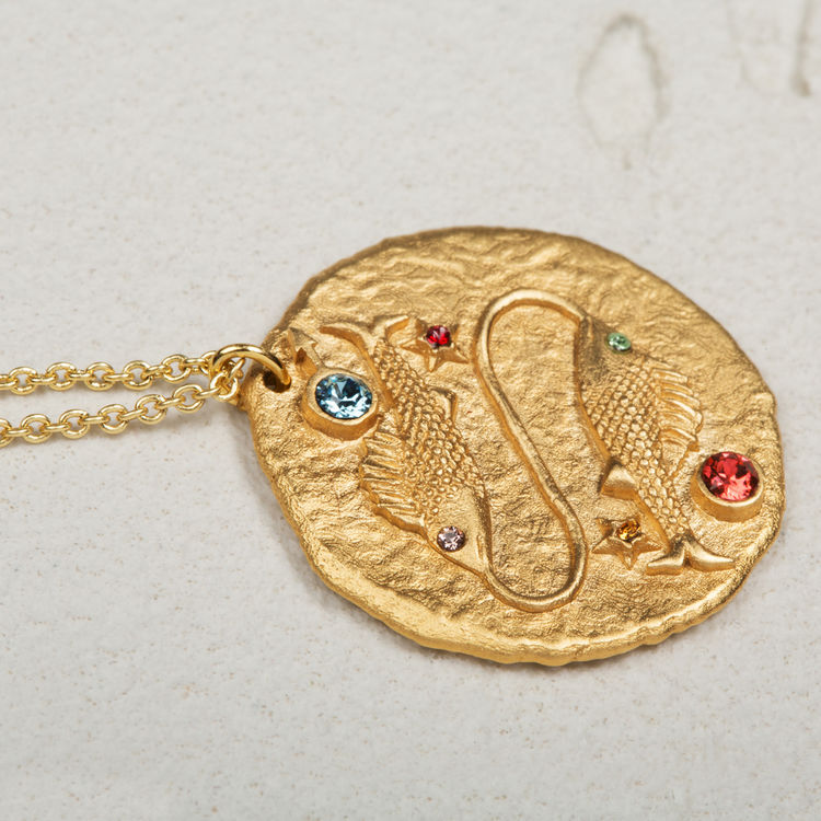 Constellation Pisces Zodiac Sign Pendant Necklace