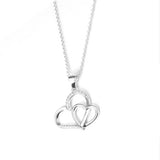 Seven Season Duo Hearts with Pave Cubic Zircon Pendant Necklace