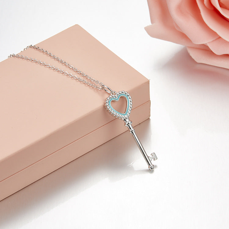 Tiffany beaded sales heart key pendant
