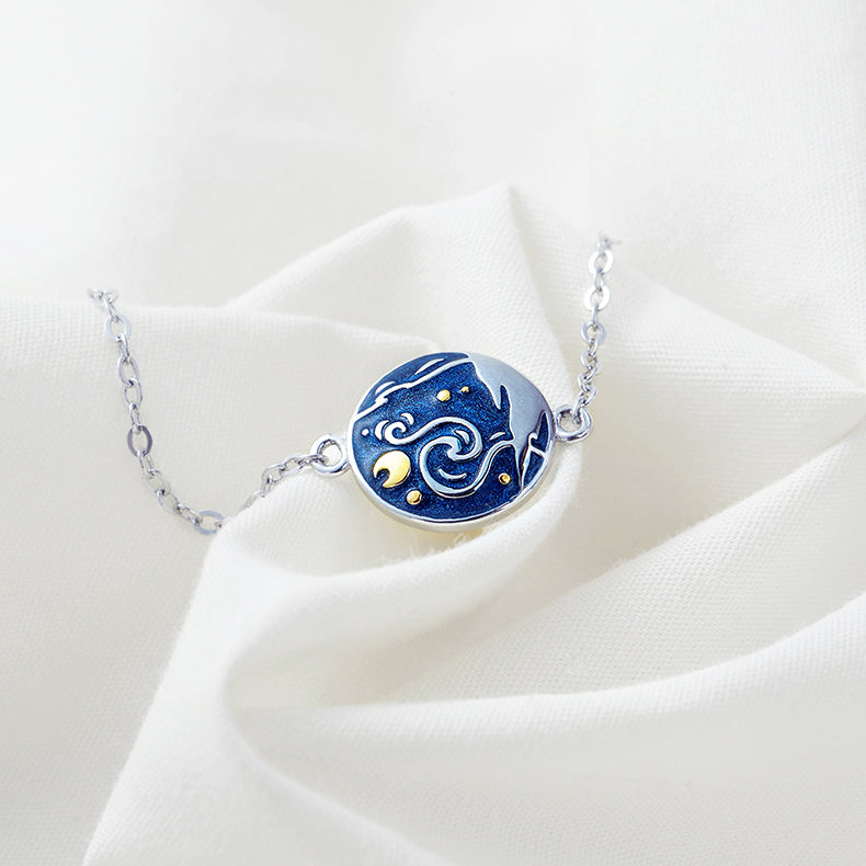 Van Gogh Starry Night Silver Bracelet
