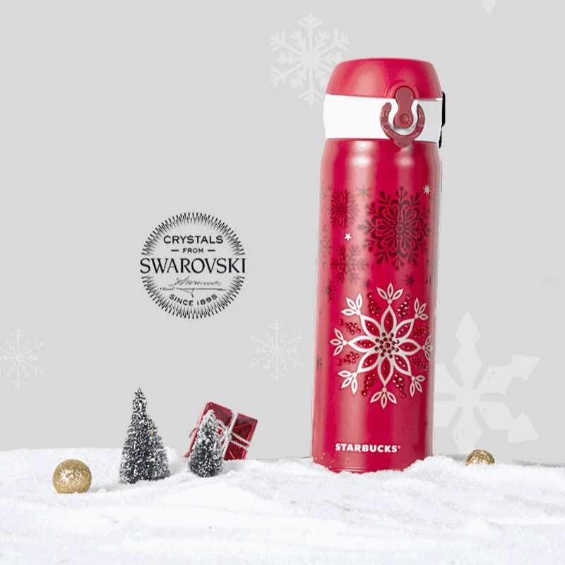 Starbucks x Swarovski x Thermos Christmas Limited Edition Crystal Snowflake  Travel Mug - Seven Season