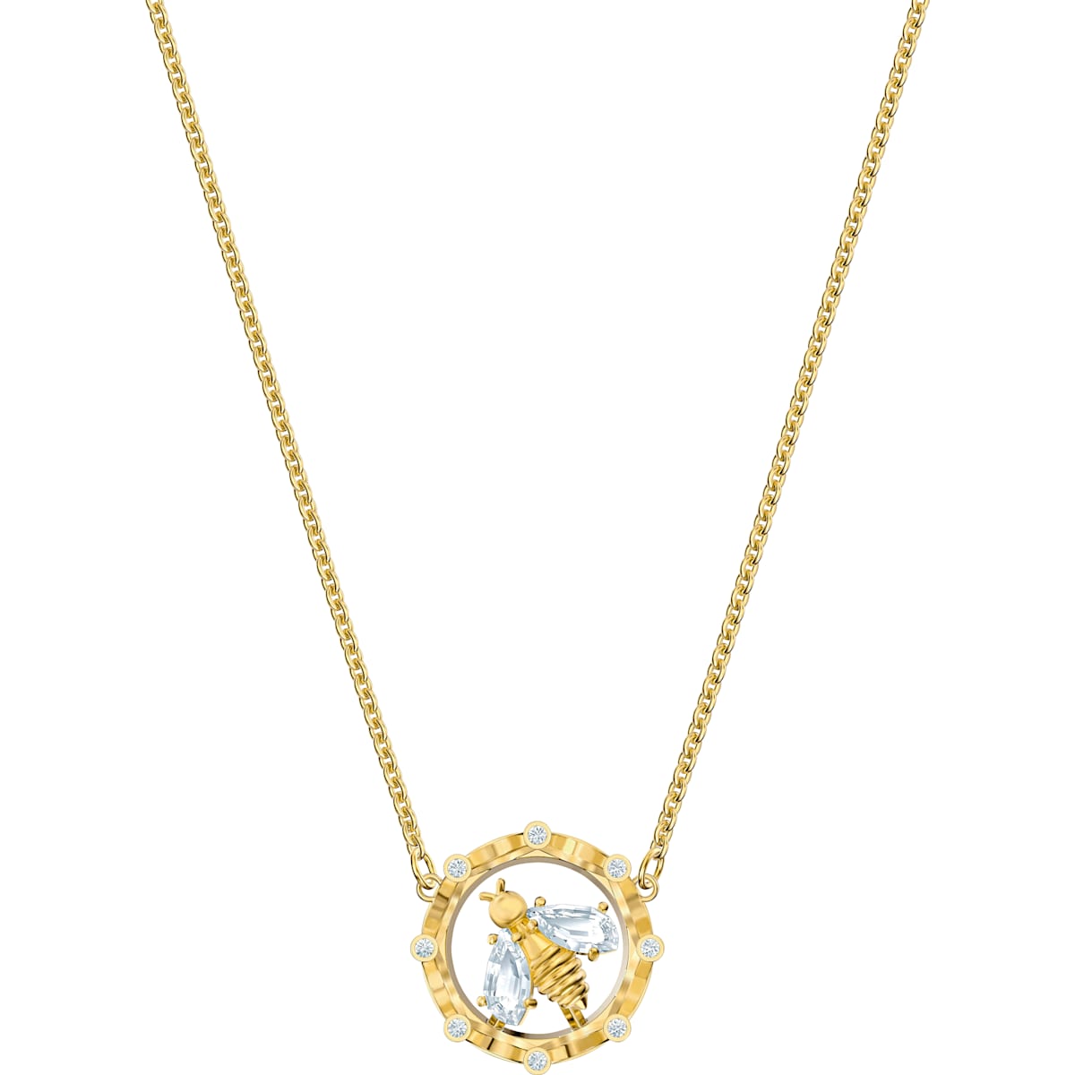 Bee A Queen White Gold Tone Plated Pendant Necklace