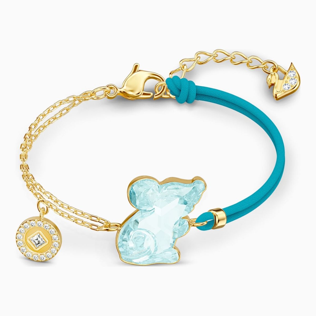 Chinese Zodiac Aqua Rat Gold-tone Plated Bracelet