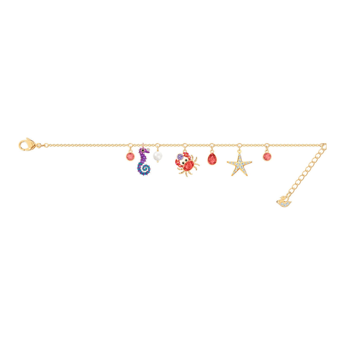 Ocean Sealife Multi Colored Gold Plating Chain Bracelet
