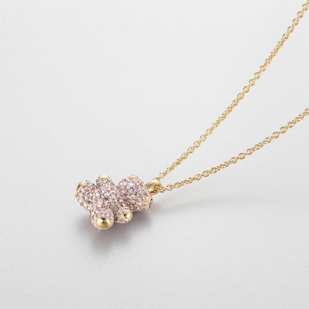 Teddy 3D Pink Gold Plating Pendant Necklace - Seven Season