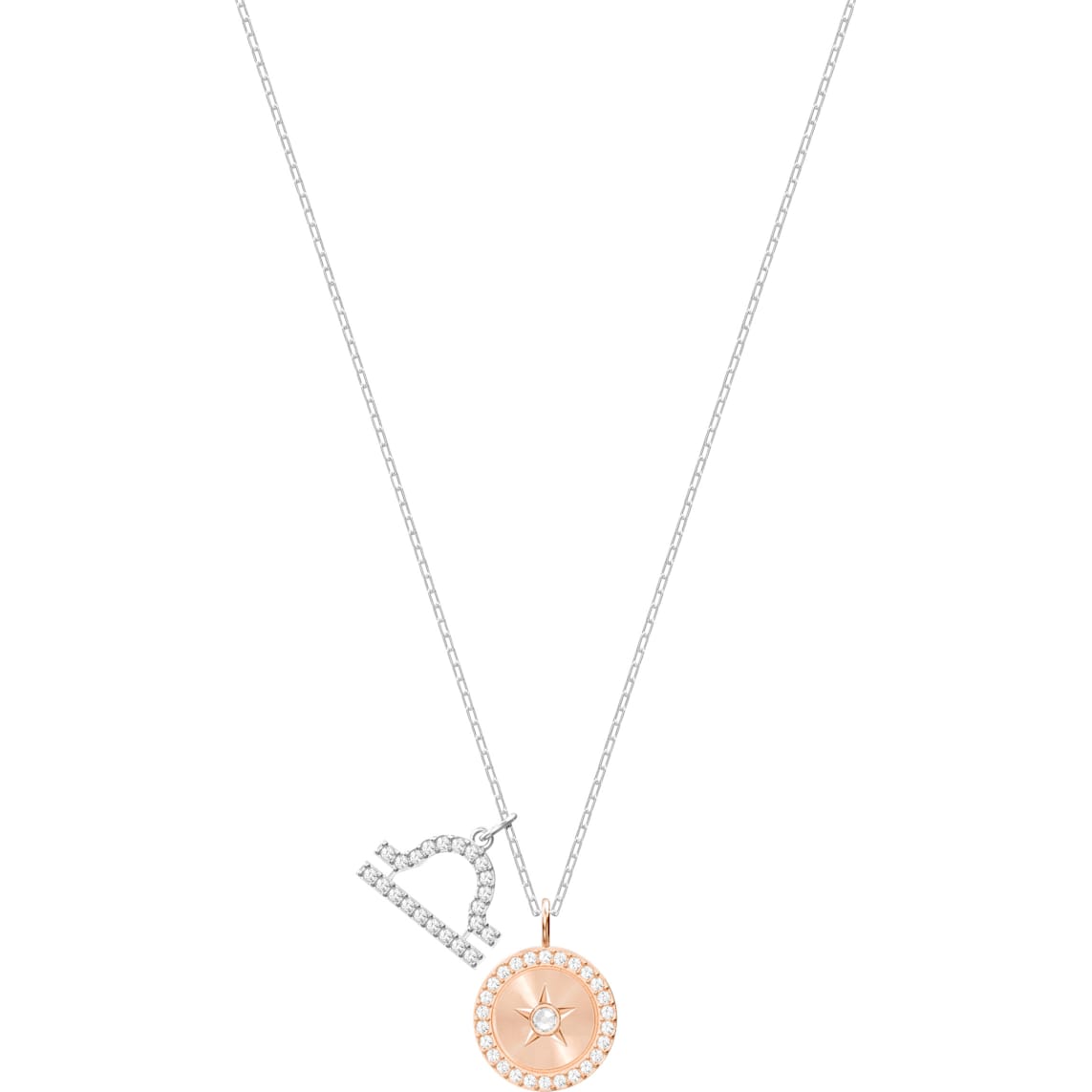 Zodiac Libra White Rhodium Plated Pendant Necklace