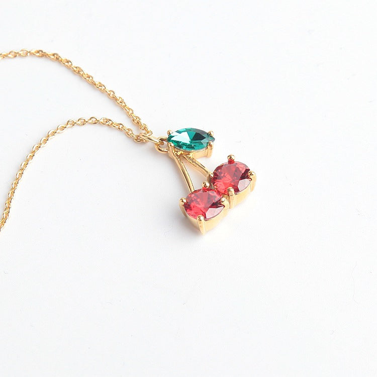 Ma Cherie Cherry Crystal Pendant Necklace Seven Season