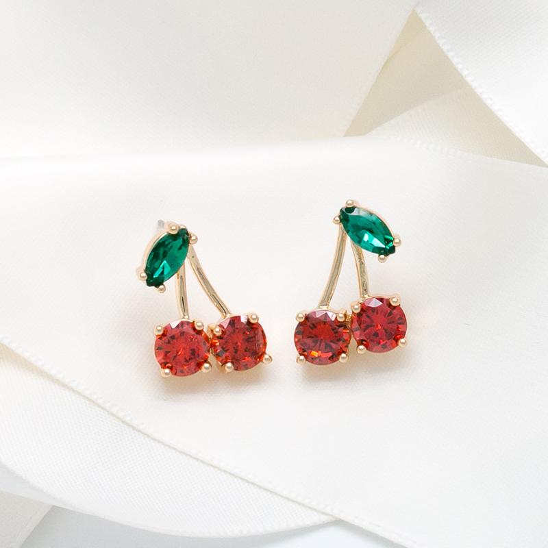 Ma Cherie Cherry Crystal Stud Earrings