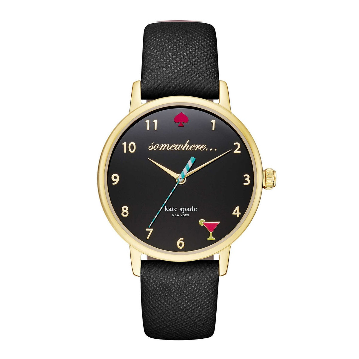 Metro 5 O clock Somewhere Black Leather Watch Seven Season