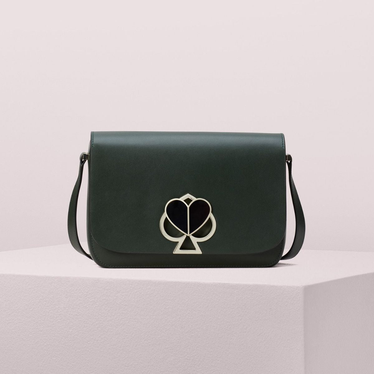 Nicola Twistlock Medium Deep Evergreen Shoulder Bag