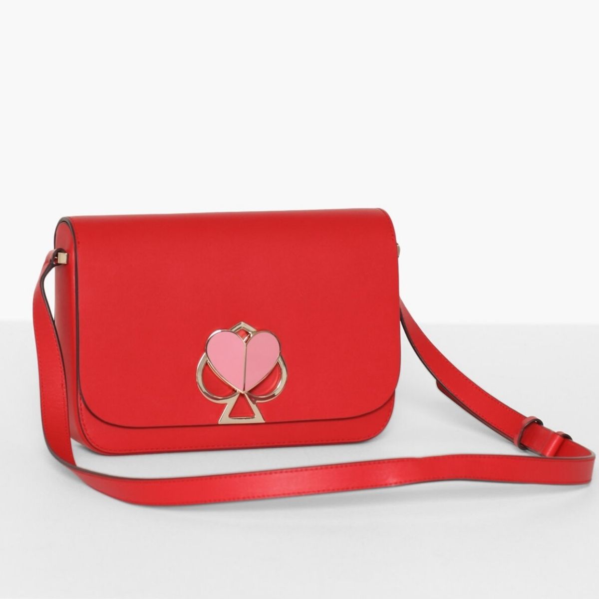 Kate Spade New York Women's Nicola Twistlock Small Shoulder Bag, Hot Chili,  Red, Graphic, One Size : : Fashion
