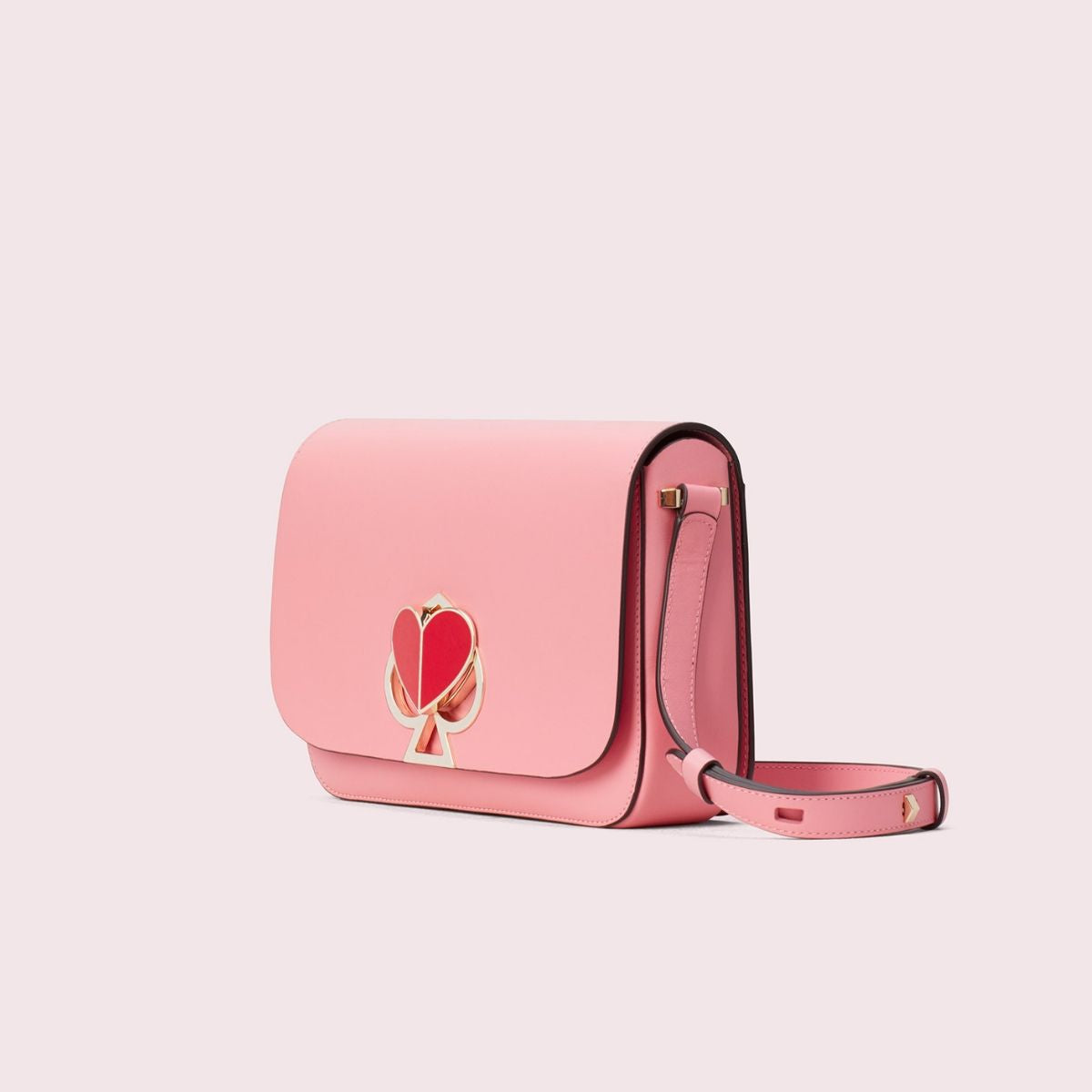 Pink Shoulder Bag With Flap Pocket Twist Lock Fashionable For Daily PU