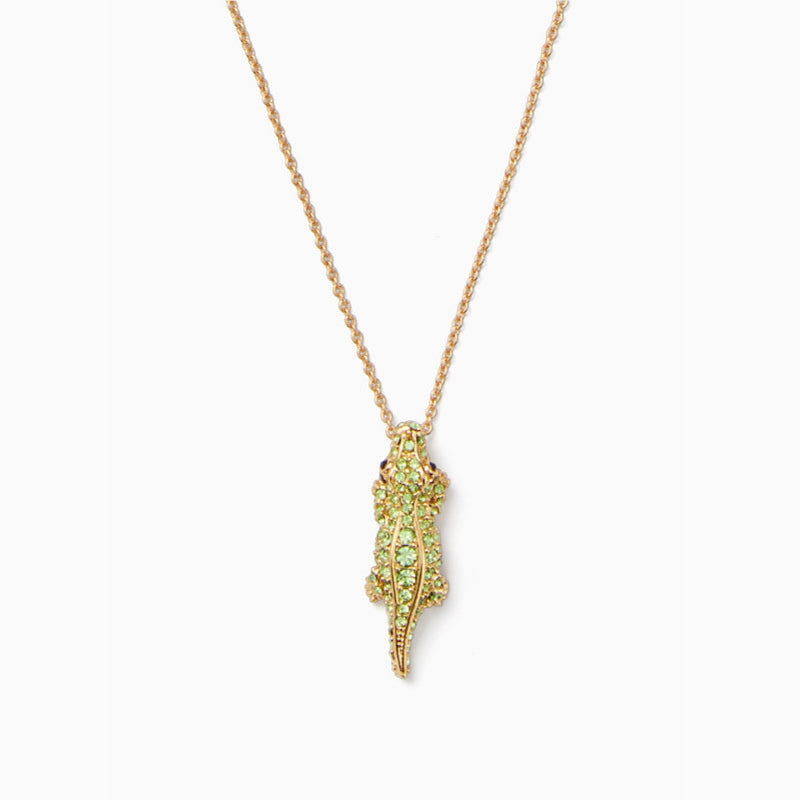 Swamped Pave Alligator Pendant Necklace