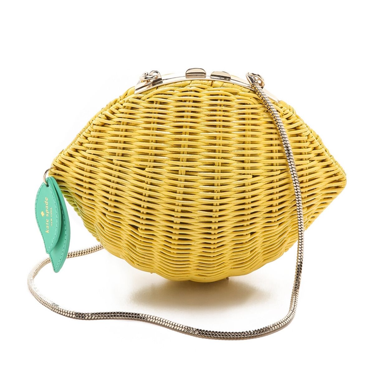 Vita Riva Wicker Lemon Clamshell Clutch - Seven Season