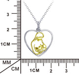 Open Heart Mom's Love Hug Pendant Necklace