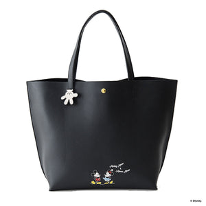 COLORS By Jennifer Sky Mickey Mouse and Minnie Mouse Black Tote Bag-Seven Season