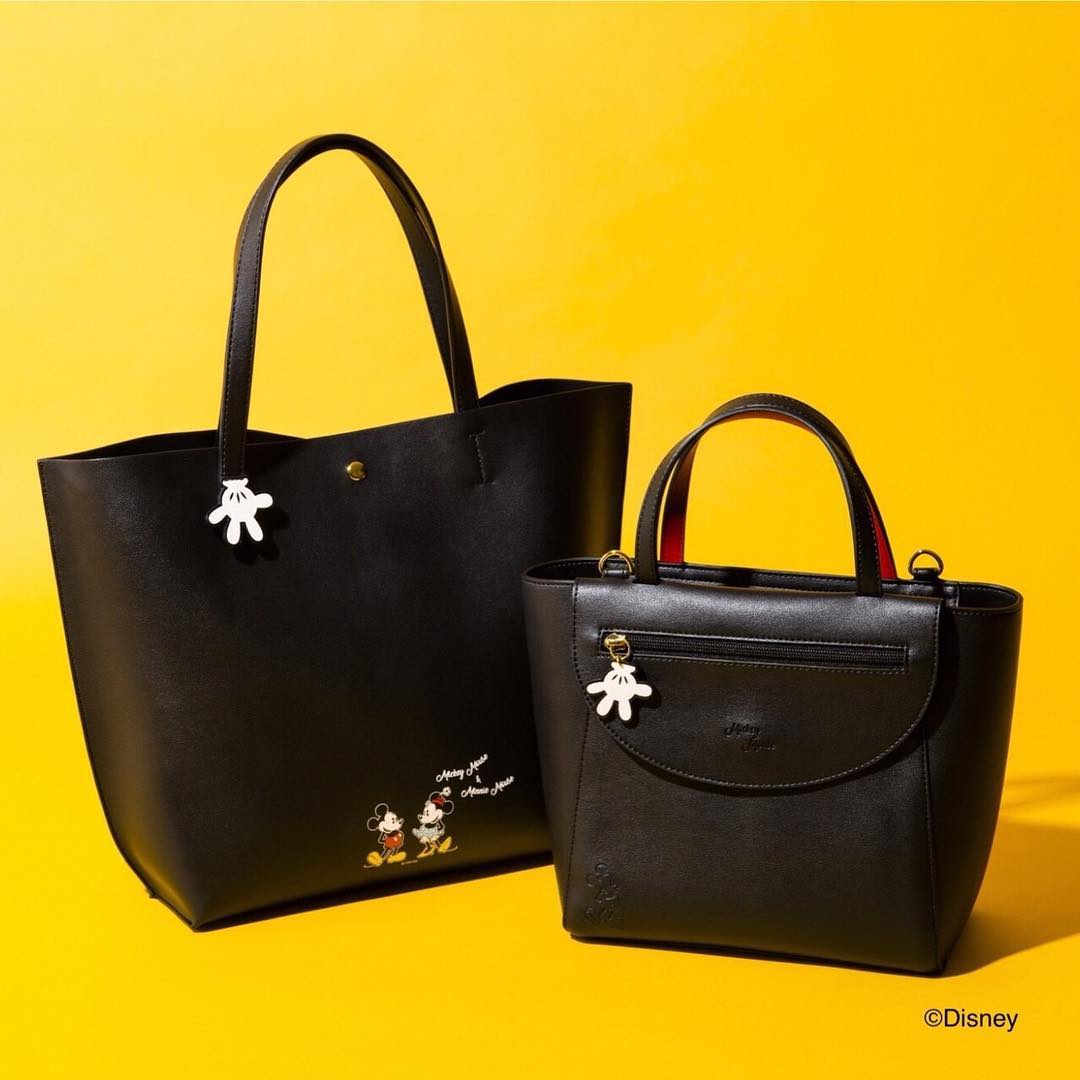 COLORS By Jennifer Sky Mickey Mouse and Minnie Mouse Black Tote