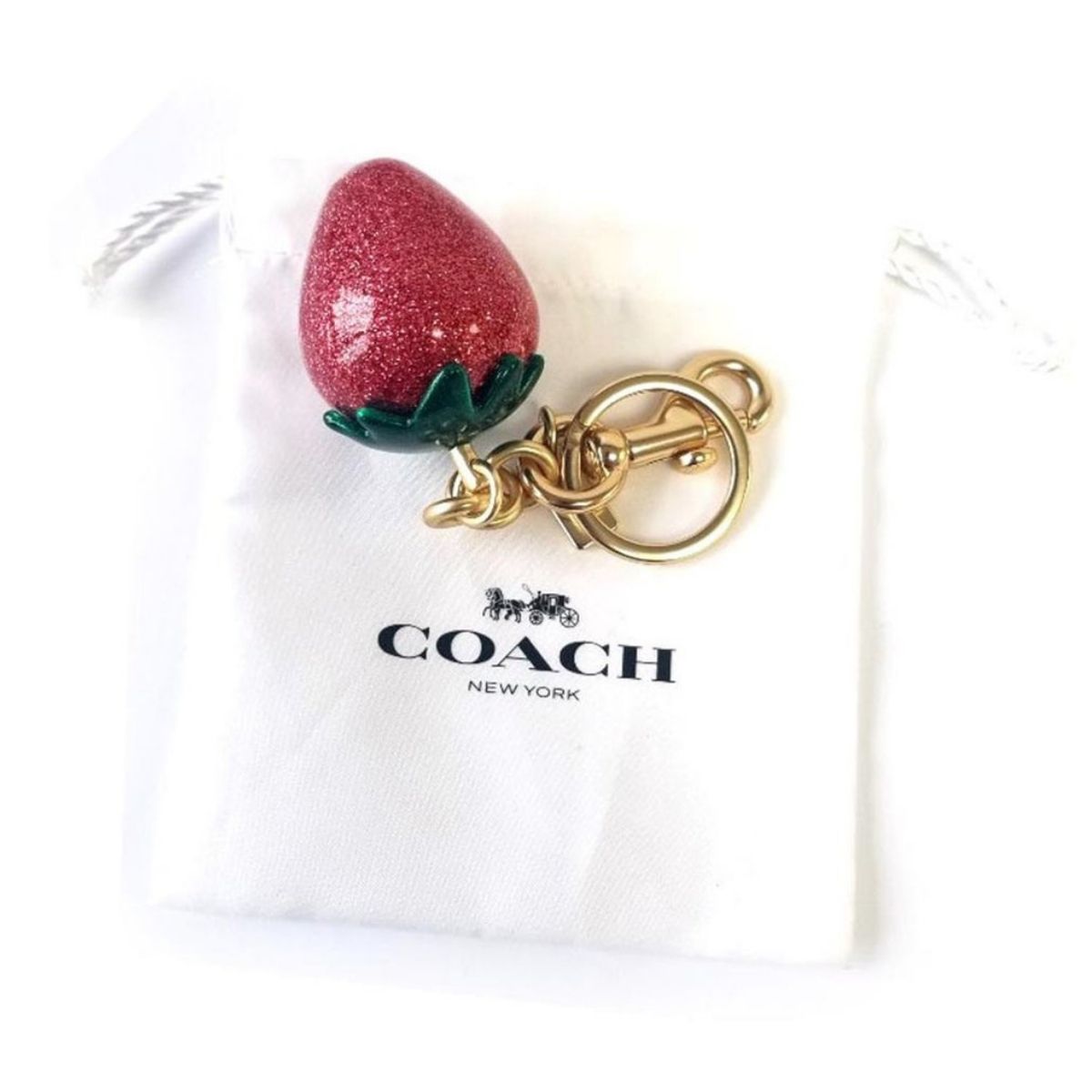 Coach Outlet Strawberry Bag Charm in Red