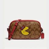 Coach Crossbody Pouch in Signature Canvas with Ms. PacMan-Seven Season
