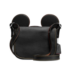 coach disney backpack black Disney Mickey Mouse Ears Patricia Saddle Black Crossbody Bag