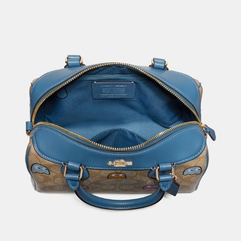 Mini Bennett Satchel in Signature Canvas with PacMan Ghosts Print Seven Season