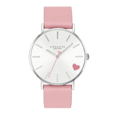 Coach Perry Pink Leather Strap Heart Watch-Seven Season
