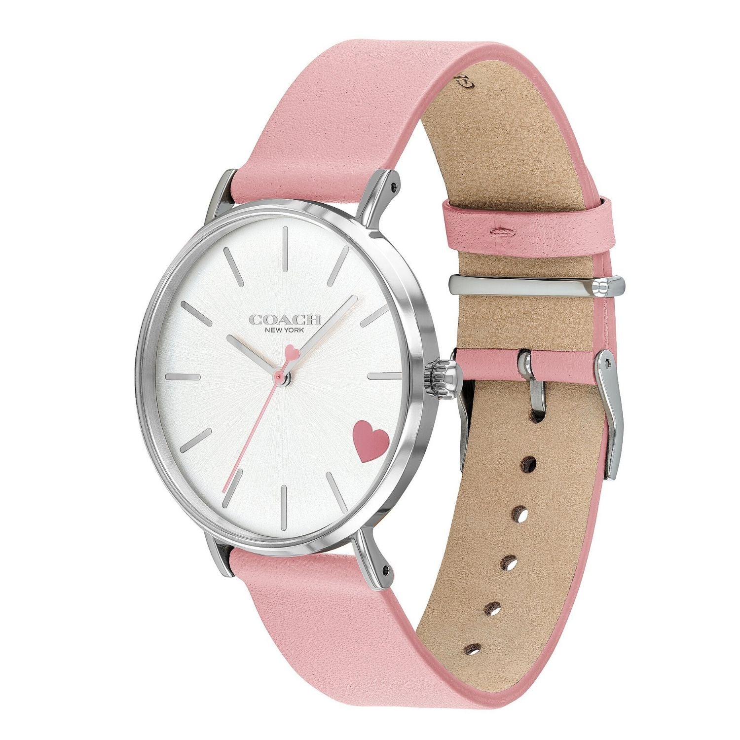 Coach watch outlet pink leather strap